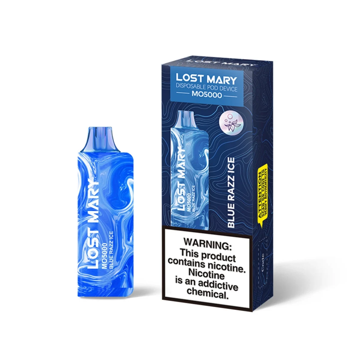 LOST MARY MO5000 BLUE RAZZ ICE味(jigsawtool.com)