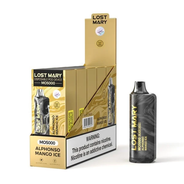 LOST MARY MO 5000 ALPHONSO MANGO ICE BLACK Gold Edition(jigsawtool.com)
