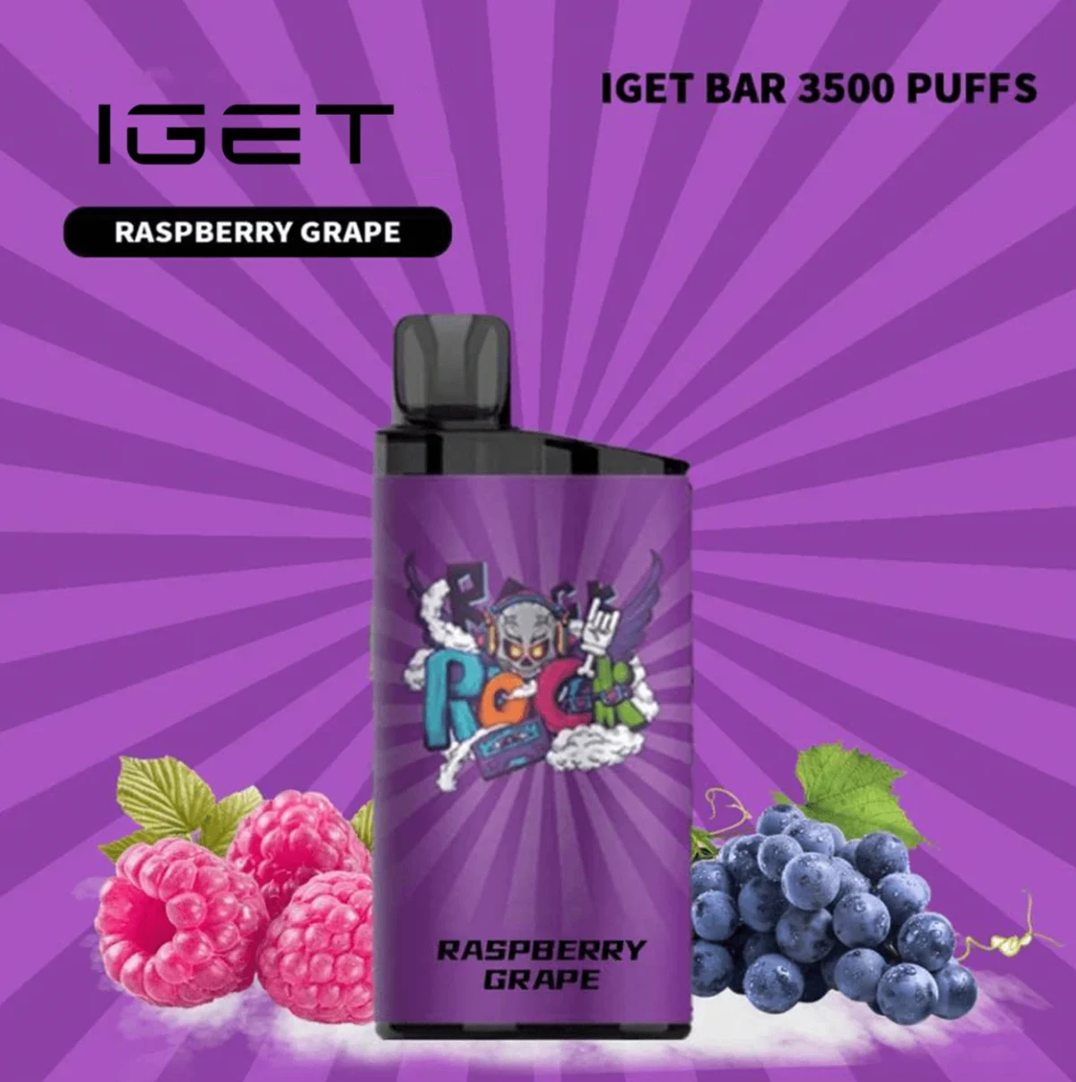 IGET BAR RASPBERRY GRAPE 3500 Puffs Disposable Vape(jigsawtool.com)